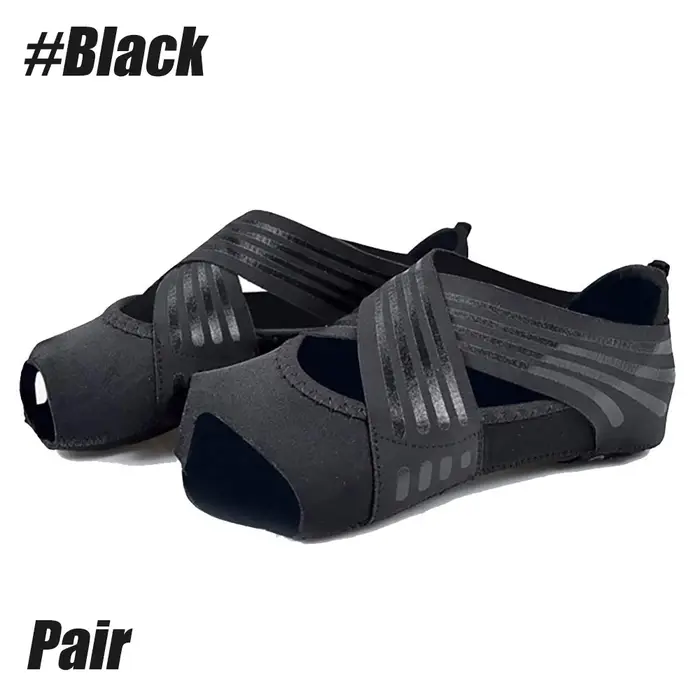 1 paire de chaussures de yoga antidérapantes professionnelles, plates, souples, à semelle antidérapa