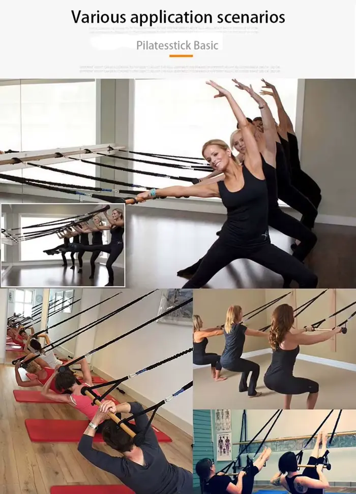 Bâton de pilates pour le yoga, barre de base, kit d'exercice, bandes