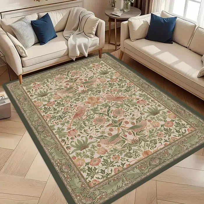 Tapis d'intérieur à motif botanique vintage