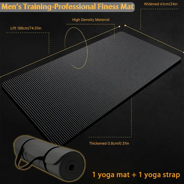 Tapis de yoga extra long antidérapant de 1