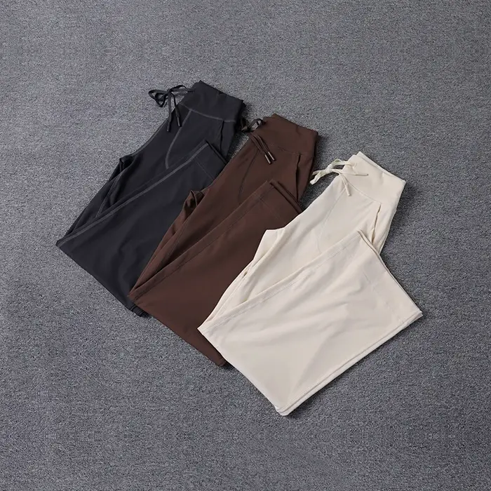 Pantalon de Yoga ample taille haute pour femmes, haute qualité, jambes droites, respectueux de la pe