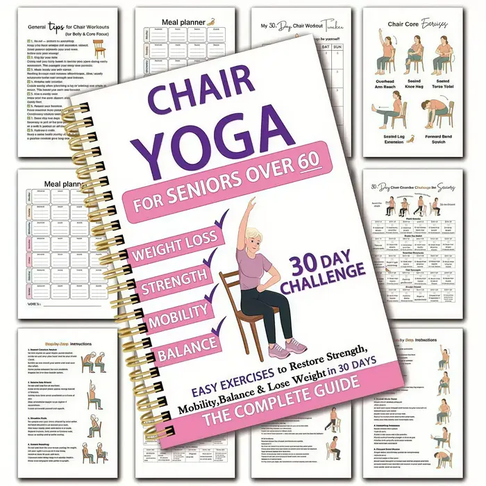 Guide de yoga en position assise sur chaise pour seniors de plus de 60 ans