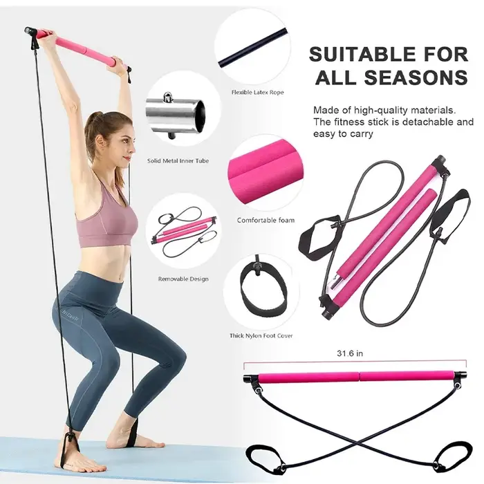 Combinaison de barre de Pilates multifonctionnelle