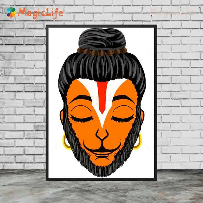 Affiches de dessin animé de méditation Hanuman