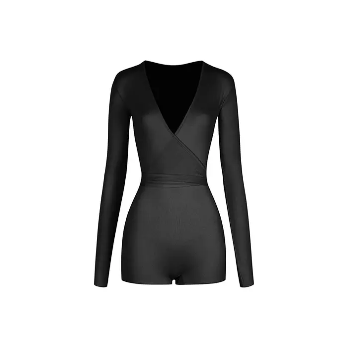 ZYM marque vêtements de danse latine femmes vêtements d'entraînement col en V manches longues justau
