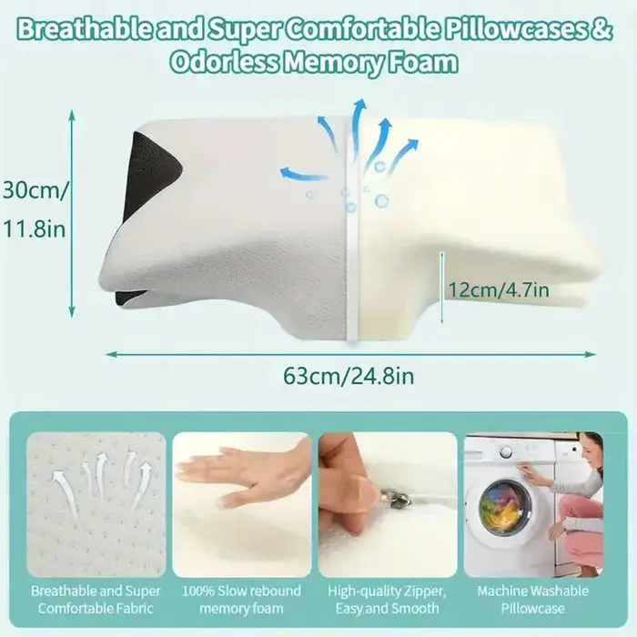 Oreiller cervical à mémoire de forme papillon, oreiller de sommeil confortable en mousse à mémoire d