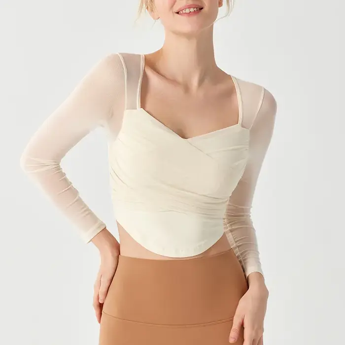 Sous-vêtements Yoga costume pour femmes nouveau Pilates à manches longues maille rouge sport séchage rapide