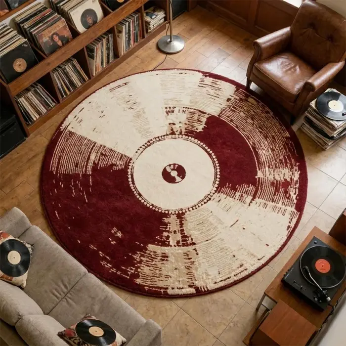 Tapis de salon rond antidérapant