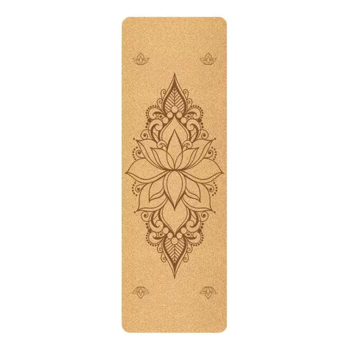 Tapis de yoga en liège écologique antidérapant de 6 mm d'épaisseur