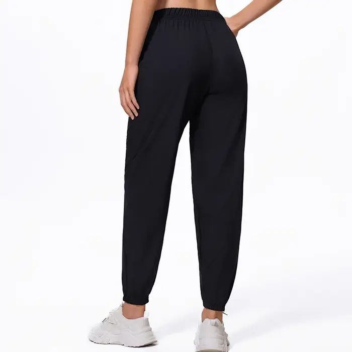 Pantalon de sport décontracté pour femmes, 1/2 pièces, avec poches noires, pour course à pied, Fitne
