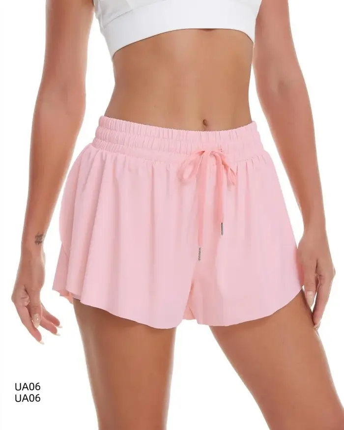 Short de sport respirant pour femmes – Taille élastique avec cordon de serrage