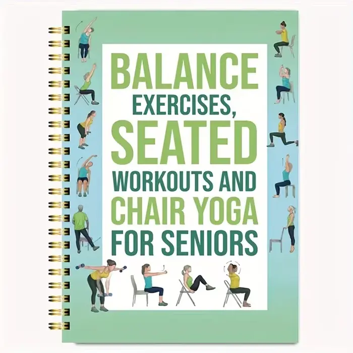 Livre d'exercices de yoga en position assise de 50 pages pour les seniors et les adultes - Guide des poses