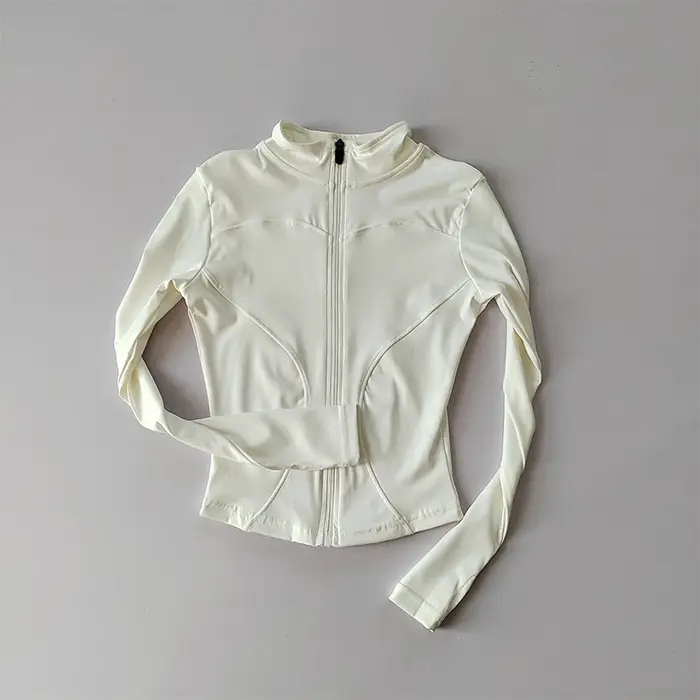 Veste de sport à manches longues pour femme, vêtements de yoga minces, cardigan zippé à séchage rapi