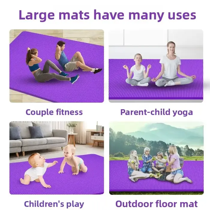 Tapis de yoga double super grand format, antidérapant et épaissi, idéal pour la danse et le fitness, pour enfants et usage domestique, 2m x 1m – Le best-seller pratique