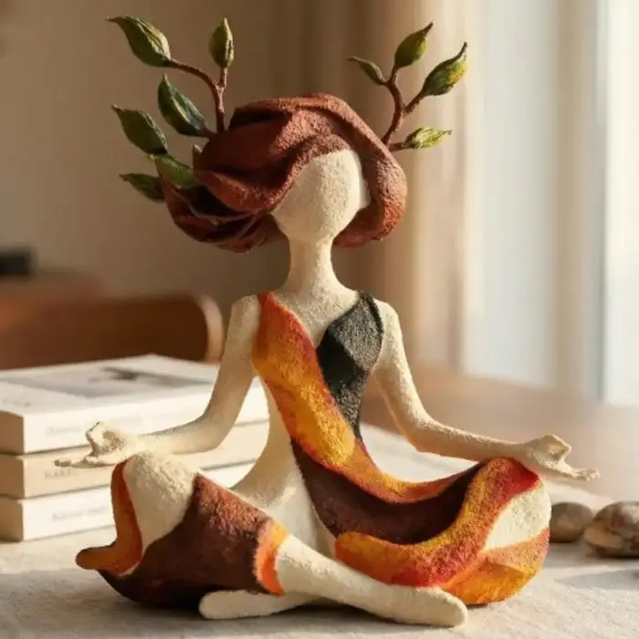 Figurine de méditation en résine de style moderne