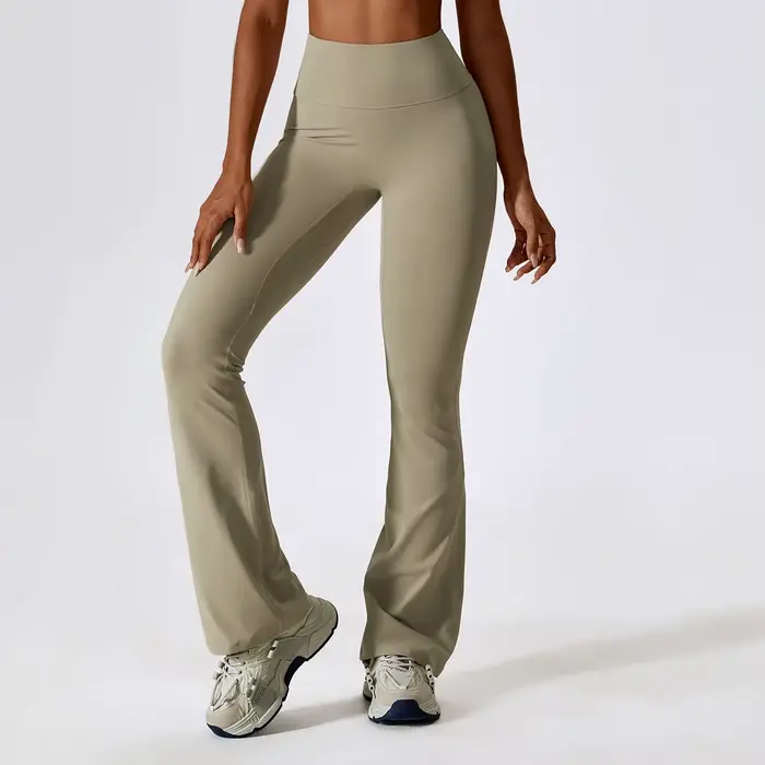 Leggings évasés taille haute pour femmes, pantalons de yoga, pantalons à jambes larges, pantalons év