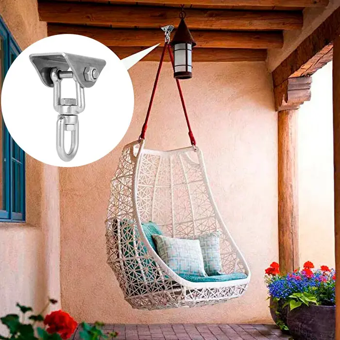 Crochet de suspension pivotant en acier inoxydable