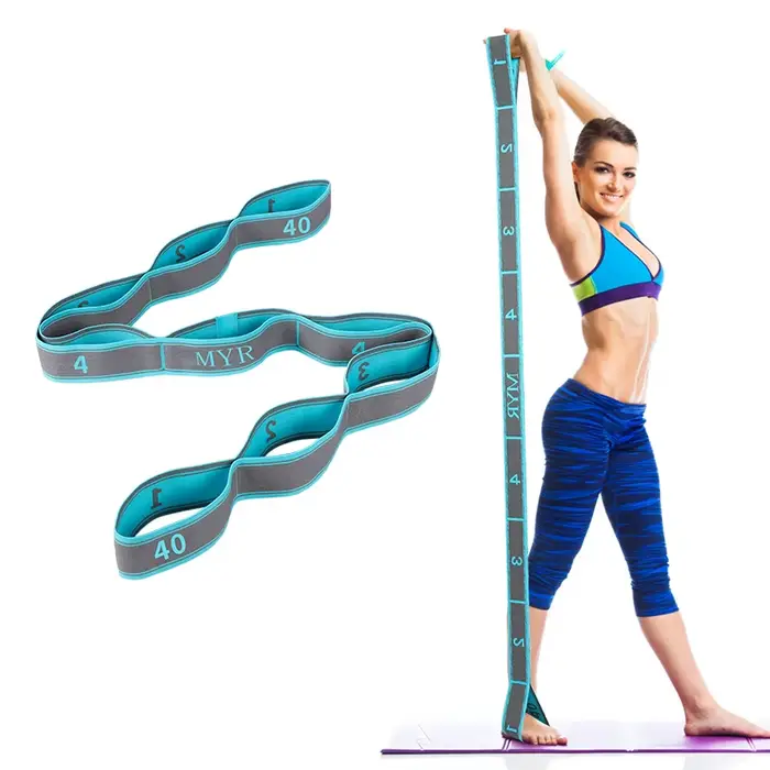 Sangle d'étirement élastique de yoga avec boucles
