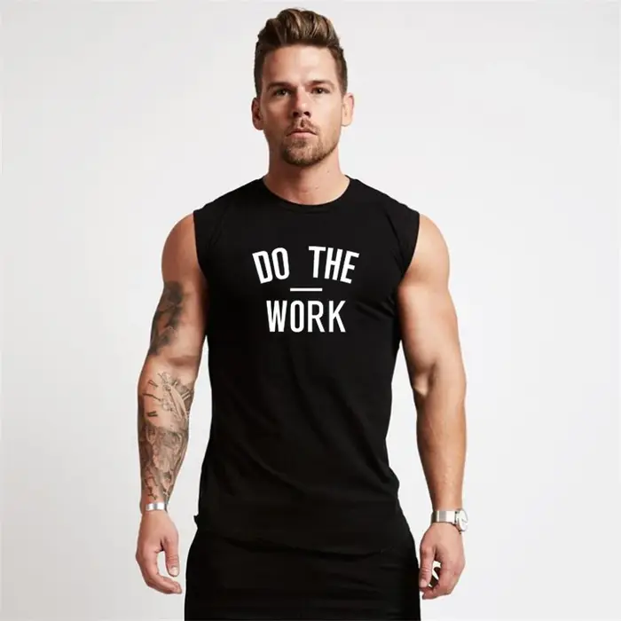 Débardeurs de sport sans manches pour hommes, pour la gym, la course et la musculation, en coton res