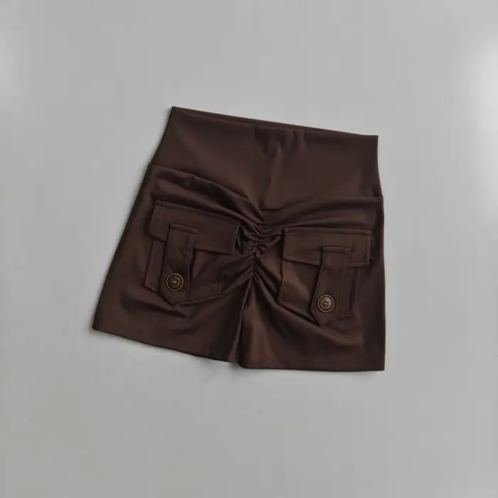 Short de fitness taille haute sans couture pour femme