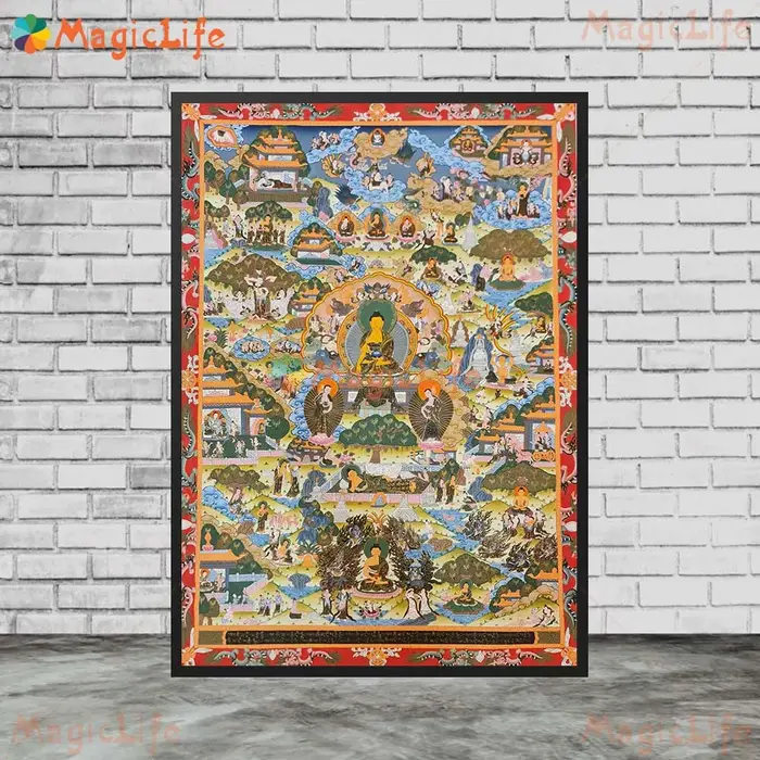 Bouddha roue de vie de la vie Sakyamuni Bodhisattva bouddhisme images murales pour salon affiche mur Art toile peinture sans cadre
