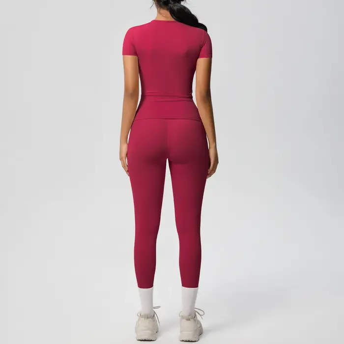 Femmes 2 pièces Patchwork Sport Yoga costume Gym Sport culture hauts Sexy moulante haut tubulaire en