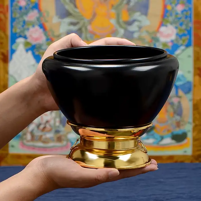 Bol chantant tibétain, ornement décoratif bouddhiste traditionnel zen pour la maison