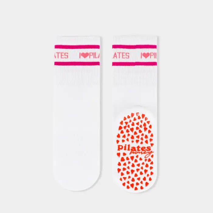 Chaussettes de Pilates pour femmes en coton rayé avec grip antidérapant en silicone, chaussettes de