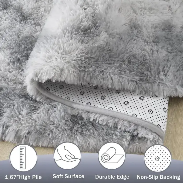 Tapis gris clair tie-dye