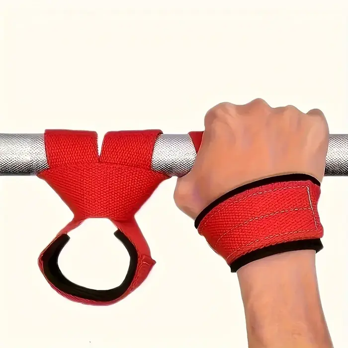 1 paire de sangles de soutien de tension rouges avec sangles de poignet noires – Sangles de poignet