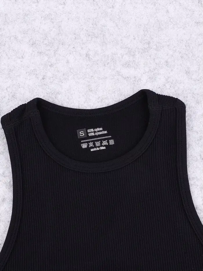Gilet de yoga tricoté sans couture à haute élasticité, sans manches, décontracté, sexy, côtelé, en n