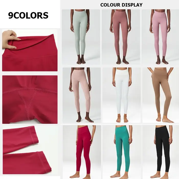 Pantalon de yoga extensible et doux pour femme, couleur unie, tissu doux, taille haute, legging de s
