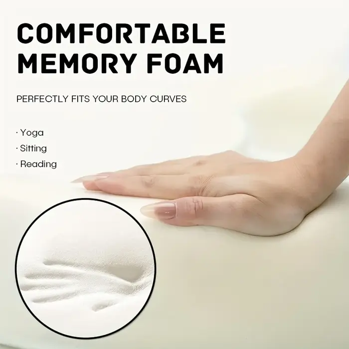 Coussin de méditation en mousse à mémoire de forme avec support ergonomique | Oreiller Zafu lavable gris pour le yoga