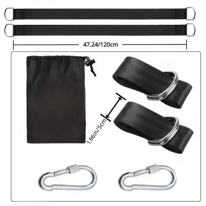 Hamac de balançoire d'extérieur avec ceinture de sécurité, sac portable, kit de sangle de balançoire