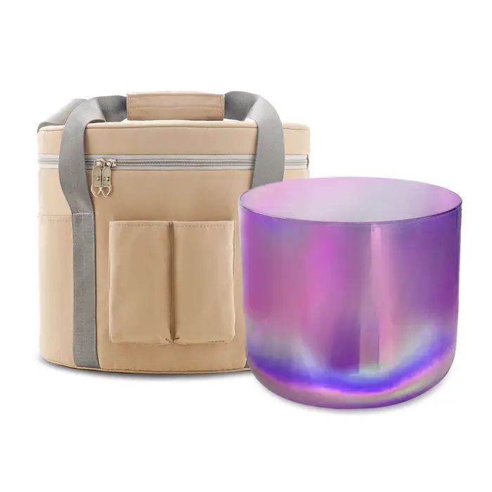 Bol chantant en cristal de quartz givré de Chakra de KVKA pour la guérison de yoga de méditation
