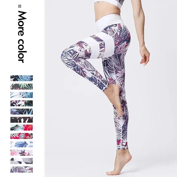 Cloud Hide Flower-Leggings de fitness taille haute pour femme, pantalon de yoga, collants longs sexy