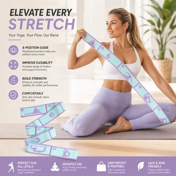 Bande de Résistance Élastique pour Yoga