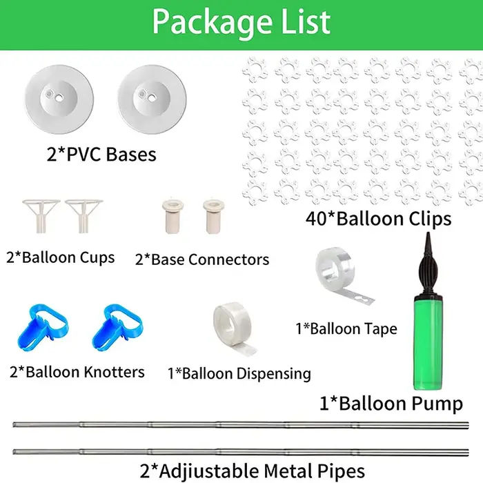 Supports télescopiques pour ballons, Kit de colonne de ballons réglables, poteaux de décoration pour