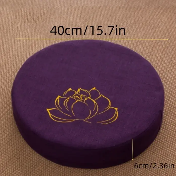 Coussin de méditation rond brodé à la main