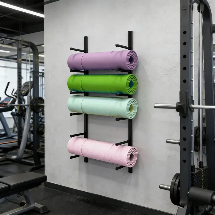 Support mural pour tapis de yoga