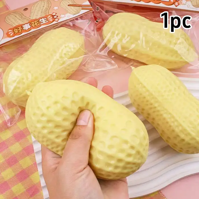 Balle anti-stress cacahuète, balle à presser croquante, ornement sensoriel ASMR, douce et moelleuse,