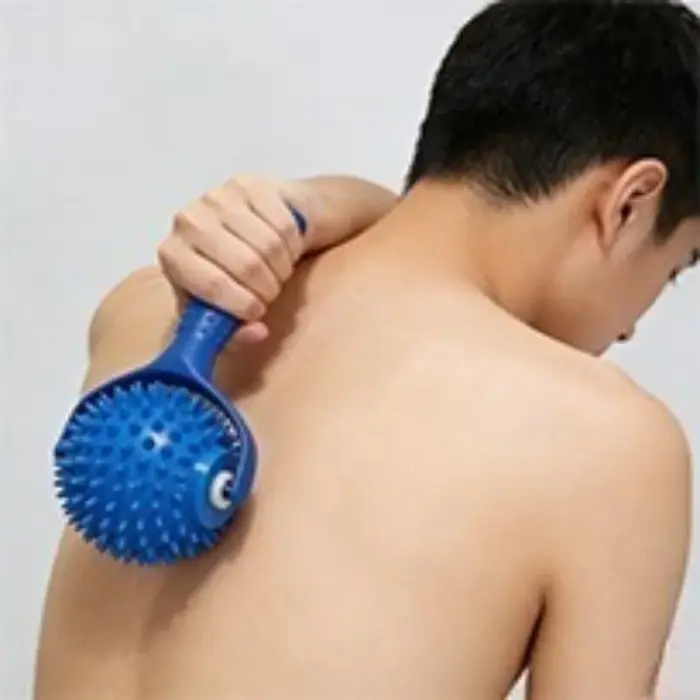 Rouleau de massage à picots pour stimulation des points de pression et des points d'acupuncture, idéal pour la relaxation musculaire et le soulagement de la douleur, très prisé par les employés de bur