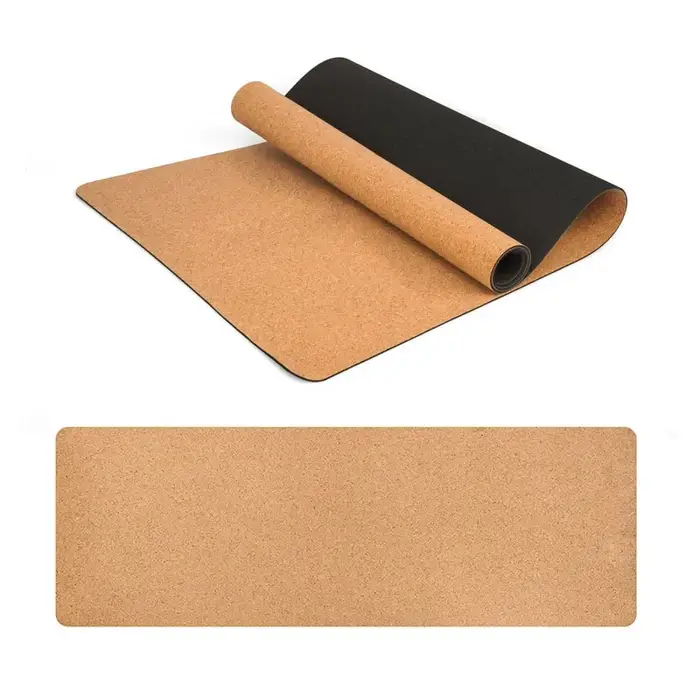 Tapis de yoga en liège naturel TPE 183x61 cm
