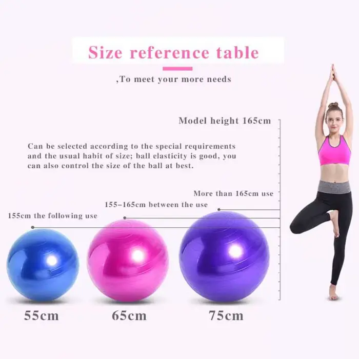 Balle de Yoga d'équilibre 55-75cm balle de Yoga de Fitness