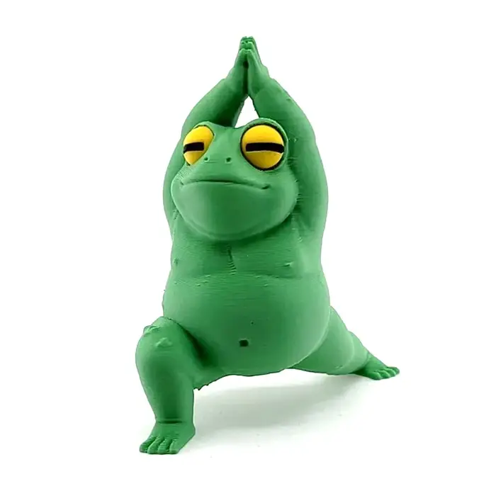 Figurine de grenouille méditative mignonne, statue de grenouille de yoga imprimée en 3D, décoration