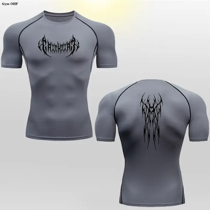 T-shirt de compression à manches longues pour homme, séchage rapide en Y, entraînement de gym, fitne