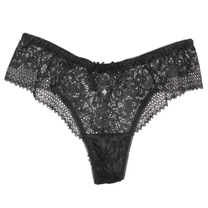 Laides T Back pantalon Sexy string femme dentelle creux Soluble dans l'eau fleur sous-vêtements femmes demi dames