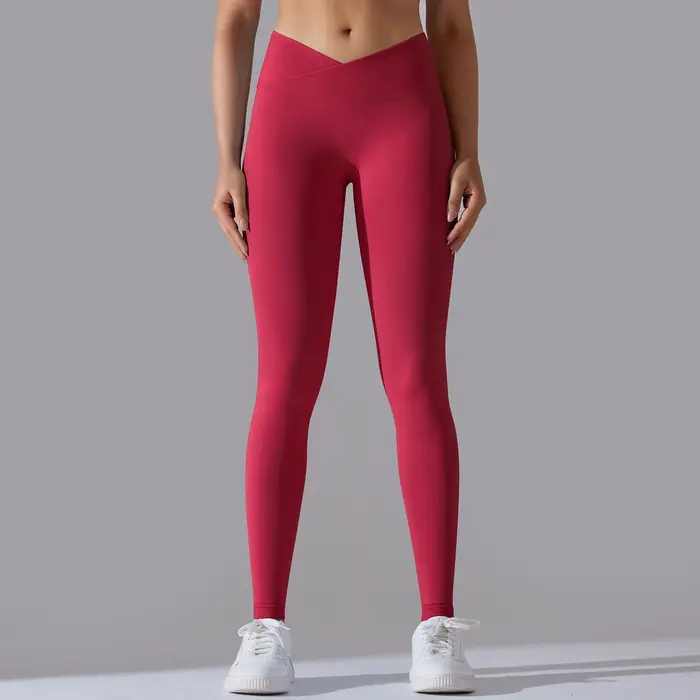 Taille croisée femmes Yoga Leggings hanches levage Gym