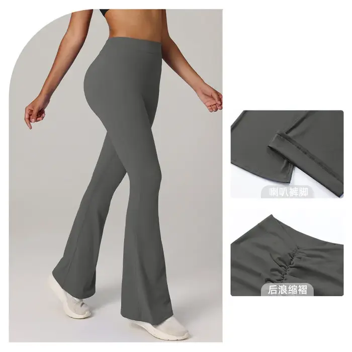 Pantalons de yoga taille haute, leggings évasés longs pour le fitness, pour l'exercice, la course à