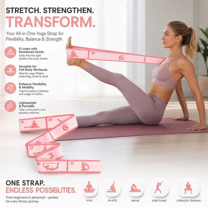 Bande de Résistance Élastique pour Yoga